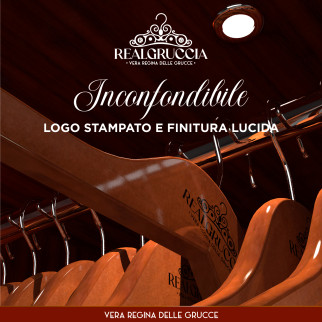 RealGruccia Grucce in Legno Naturale Colore Marrone Scuro 22x45cm