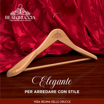 RealGruccia Grucce in Legno Naturale a Spalla Larga 24x45cm