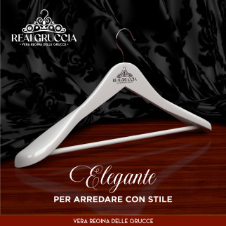 RealGruccia Grucce Legno Naturale Spalla Larga Colore Bianco 24x45cm