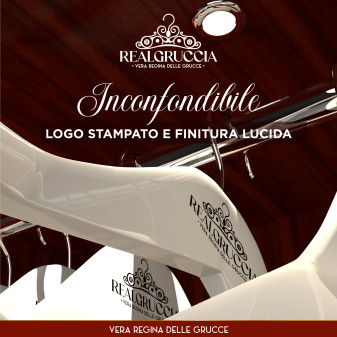 RealGruccia Grucce Legno Naturale Spalla Larga Colore Bianco 24x45cm