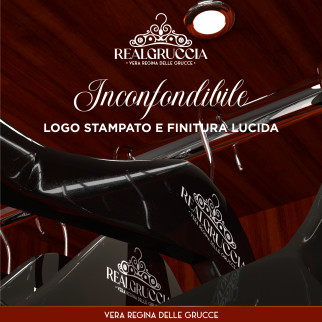 RealGruccia Grucce Legno Naturale Spalla Larga Colore Nero 24x45cm