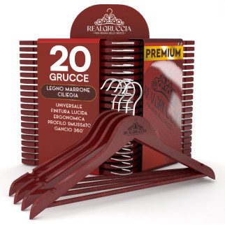 RealGruccia Grucce in Legno Naturale Colore Ciliegia 22x45cm