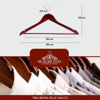 RealGruccia Grucce in Legno Naturale Colore Ciliegia 22x45cm