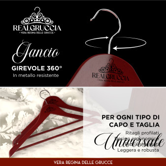 RealGruccia Grucce in Legno Naturale Colore Ciliegia 22x45cm