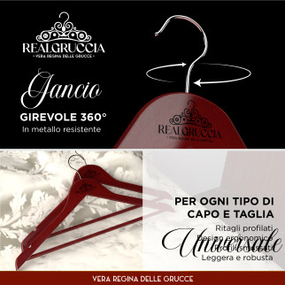 RealGruccia Grucce in Legno Naturale Colore Ciliegia 22x45cm