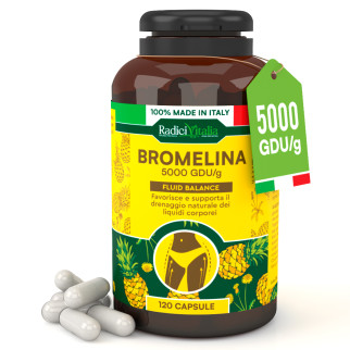 RadiciVitalia Bromelina Drenante Forte 500mg Integratore 5000 GDU/g