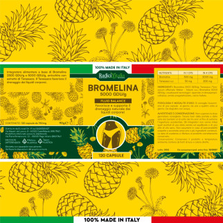 RadiciVitalia Bromelina Drenante Forte 500mg Integratore 5000 GDU/g