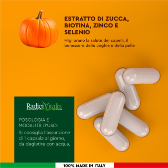 RadiciVitalia Biotina Zinco e Selenio 450mcg Integratore Vitamina B7