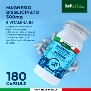 RadiciVitalia Magnesio Bisglicinato 300mg Integratore Vitamina B6