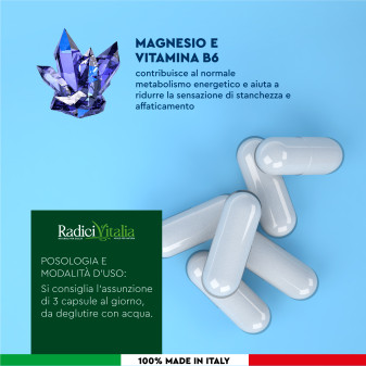RadiciVitalia Magnesio Bisglicinato 300mg Integratore Vitamina B6