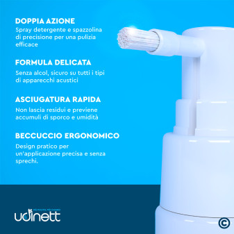 Udinett Spray Detergente per Pulizia Apparecchi Acustici 30ml