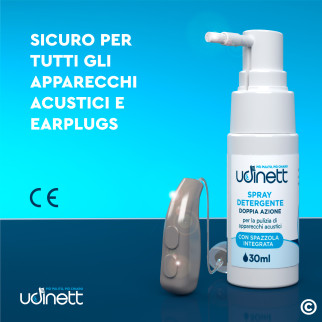 Udinett Spray Detergente per Pulizia Apparecchi Acustici 30ml