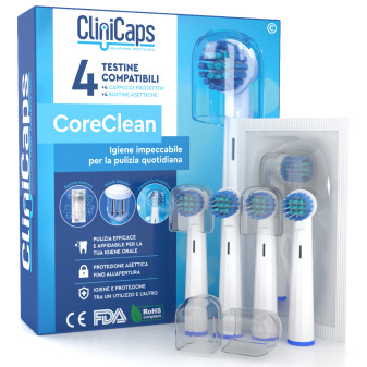 CliniCaps CoreClean Testine Spazzolino Elettrico Setole Regular