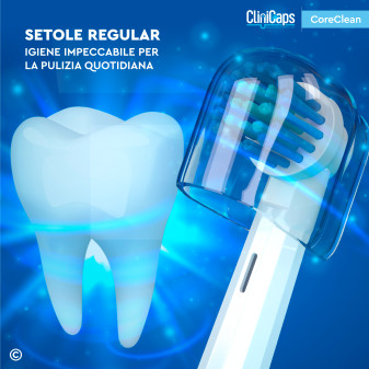 CliniCaps CoreClean Testine Spazzolino Elettrico Setole Regular