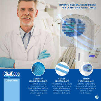 CliniCaps CoreClean Testine Spazzolino Elettrico Setole Regular