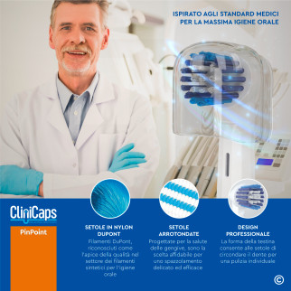 CliniCaps PinPoint Testine Spazzolino Elettrico Setole Precise