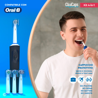 CliniCaps Kit 4-in-1 Testine Spazzolino Elettrico Oral-B