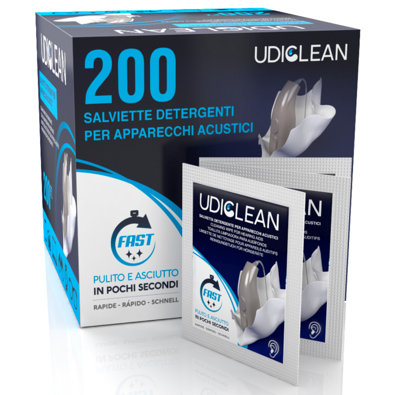 Udiclean Salviette Monouso Pulizia Apparecchi Acustici