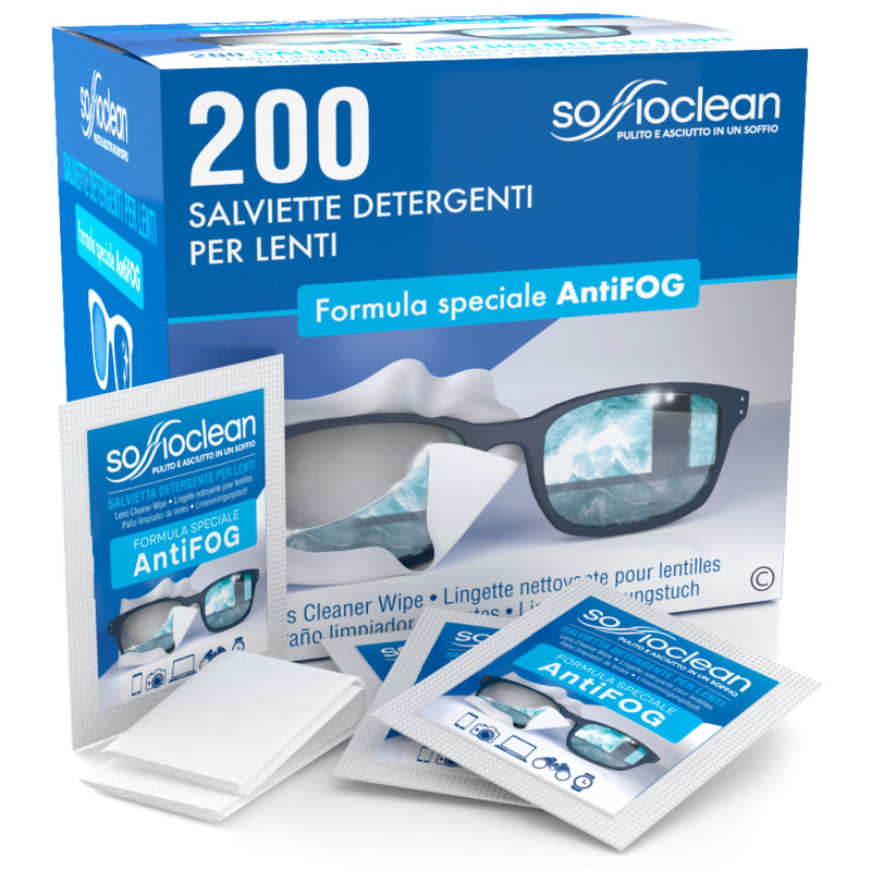 Soffioclean Salviette Monouso per Pulizia Occhiali Monitor Display