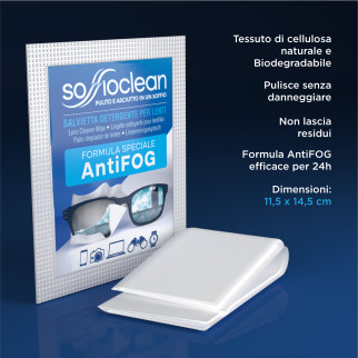 Soffioclean Salviette Monouso per Pulizia Occhiali Monitor Display