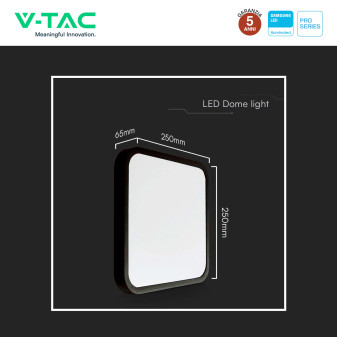 V-Tac Pro VT-8618 Plafoniera LED Quadrata 18W