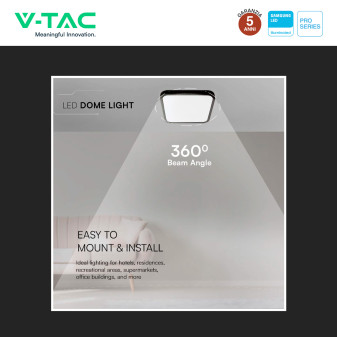 V-Tac Pro VT-8618 Plafoniera LED Quadrata 18W
