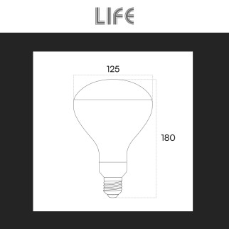 Life Lampadina LED E27 11W Reflector R125 Vetro Frost Filament Dimmer