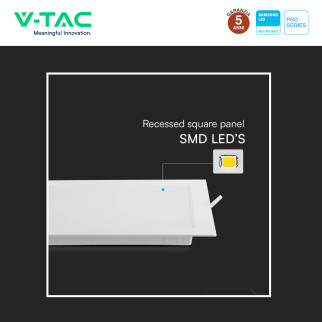 V-Tac Pro VT-61018 Pannello LED Quadrato 18W SMD Chip Samsung