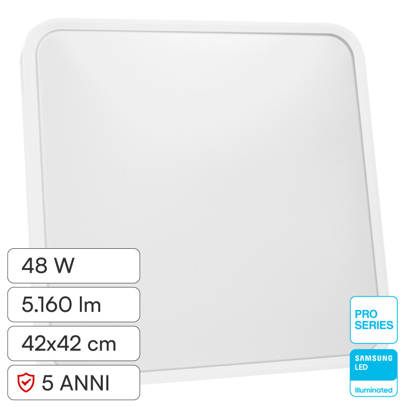 V-Tac Pro VT-8630 Plafoniera LED Quadrata 48W Chip Samsung IP44