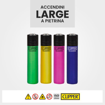 Clipper Large Accendino a Pietrina Crystal 9 Serie da 4 Accendini