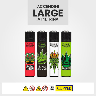 Clipper Large Accendino a Pietrina Canna King 4 Accendini