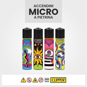 Clipper Micro Accendino a Pietrina Hippie Vision 4 Accendini
