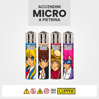 Clipper Micro Accendino a Pietrina Manga 4 Accendini