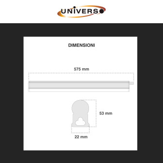 Tubo LED T5 12W SMD 60cm Linkabile in Alluminio Universo