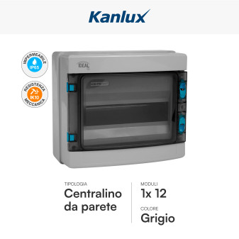 Kanlux Ideal Centralino da Parete 1x12P IK10 Colore Grigio
