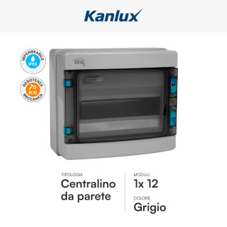 Kanlux Ideal Centralino da Parete 1x12P IK10 Colore Grigio