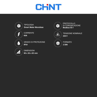 Chint Misuratore per Inverter Monofase Passante Deye 230V