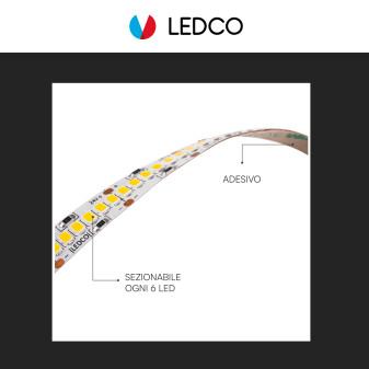 LEDCO Striscia LED 2835 Flessibile 100W 240 LED/m IP54 CRI≥90 5m