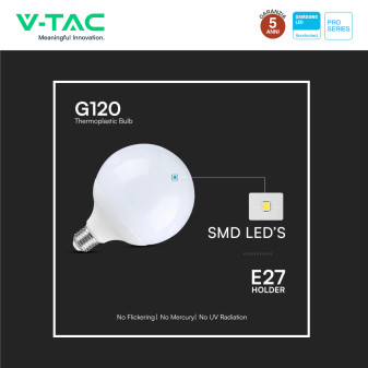 V-Tac Pro VT-288 Lampadina LED E27 18W Globo G120 SMD