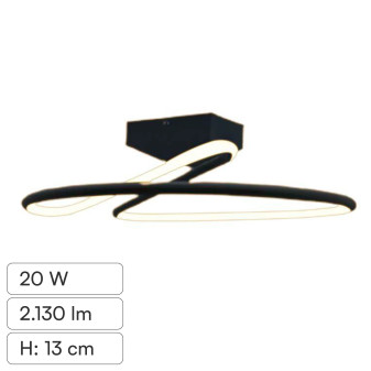 V-Tac VT-7763 Lampadario LED a Superficie 20W SMD Colore Nero