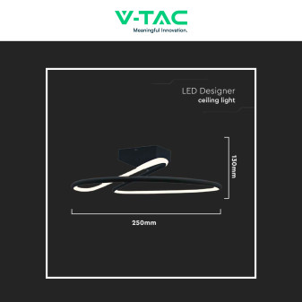 V-Tac VT-7763 Lampadario LED a Superficie 20W SMD Colore Nero