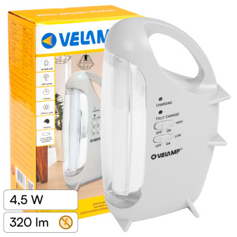 Velamp Lampada LED Anti Black-Out 4,5W Portatile Ricaricabile