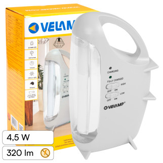 Velamp Lampada LED Anti Black-Out 4,5W Portatile Ricaricabile