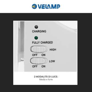 Velamp Lampada LED Anti Black-Out 4,5W Portatile Ricaricabile