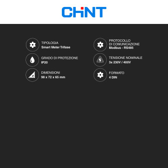 Chint Misuratore Inverter Trifase Deye 4P MID mod. DTSU666-H