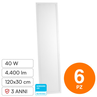 V-Tac Pro VT-6147 6 Pannelli LED Rettangolari 120x30 40W