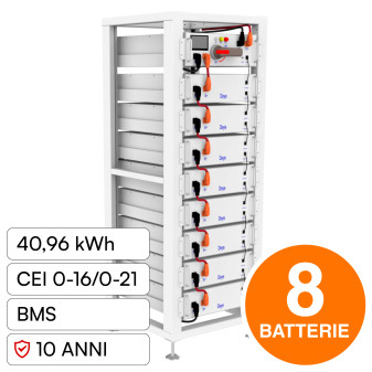 V-Tac Armadio Rack a Pavimento 8 Accumulatori LifePO4 40,96 kWh
