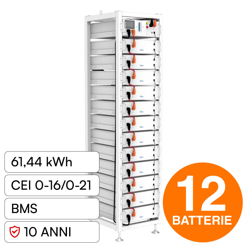 V-Tac Armadio Rack a Pavimento 12 Accumulatori LifePO4 61,44 kWh