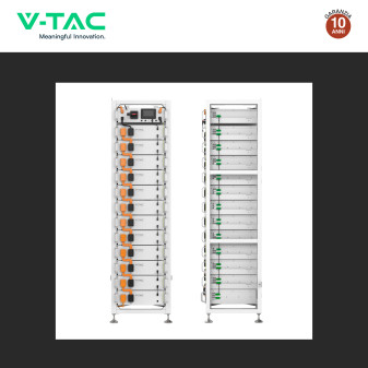 V-Tac Kit 12 Batterie BMS Stack LiFePO4 Fotovoltaico Rack con Base
