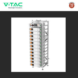 V-Tac Kit 12 Batterie BMS Stack LiFePO4 Fotovoltaico Rack con Base